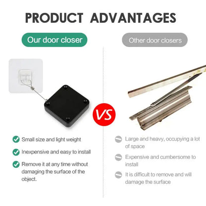 Multifunctional Punch-Free Automatic Sensor Door Closer Punch-Free Door Closer Self Pull Line Box Home Improvement Door Closer